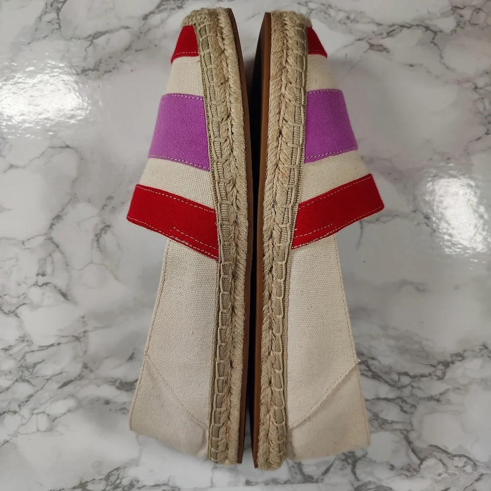 Banana Republic Red and Purple Striped Espadrilles Size 10